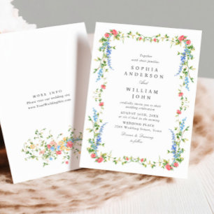 Invitación Elegante acuarela Flores salvajes Boda floral