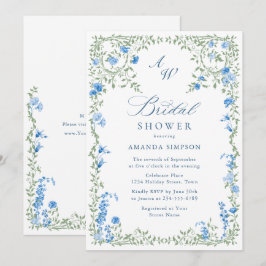 Invitación Elegante acuarela Flores salvajes ducha de novia