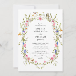 Invitación Elegante acuarela Flores salvajes foto Boda