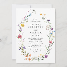 Invitación Elegante acuarela Flores salvajes foto Boda