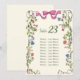 Invitación Elegante acuarela Flores salvajes Número de tarjet