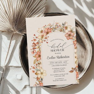 Invitación Elegante acuarela flores silvestres arco de boho