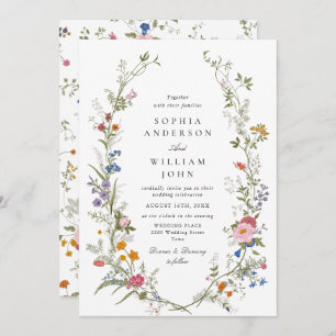 Invitación Elegante acuarela Flores silvestres Boda floral