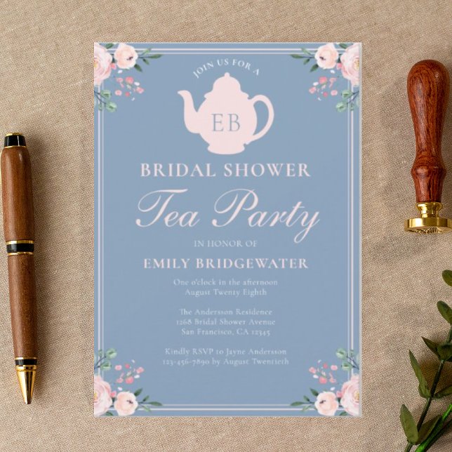 Invitación Elegante acuarela Flores Tea Fiesta Bridal Ducha (Subido por el creador)
