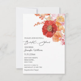 Invitación elegante acuarela florida ducha de novia de verano