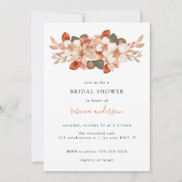 Invitación Elegante acuarela Foliage Bridal Shower