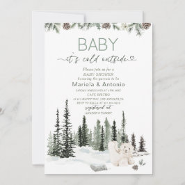 Invitación Elegante acuarela hace frío fuera de Baby Shower