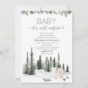 Invitación Elegante acuarela hace frío fuera de Baby Shower
