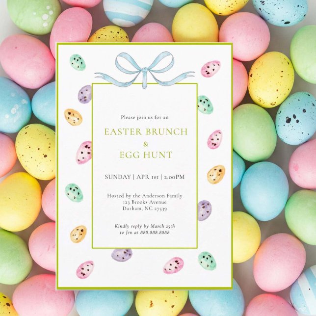 Invitación Elegante acuarela Huevos Semana Santa BRUNCH (Subido por el creador)