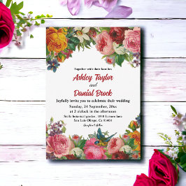 Invitación Elegante acuarela Jardín Botánico Boda Floral