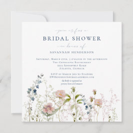 Invitación Elegante acuarela Jardín Flores Ducha Bridal
