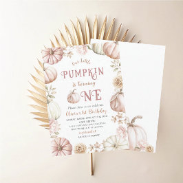 Invitación Elegante acuarela La calabaza de primer cumpleaños
