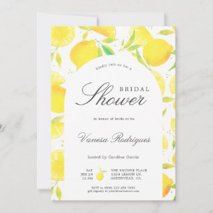 Invitación Elegante acuarela Lemon Theme Bridal Shower