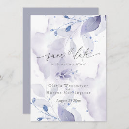 Invitación Elegante acuarela Lilac Foliage Save the Date