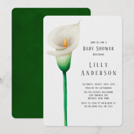 Invitación Elegante acuarela Lilly Baby Shower