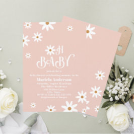 Invitación Elegante acuarela marea bebé en flor bebé