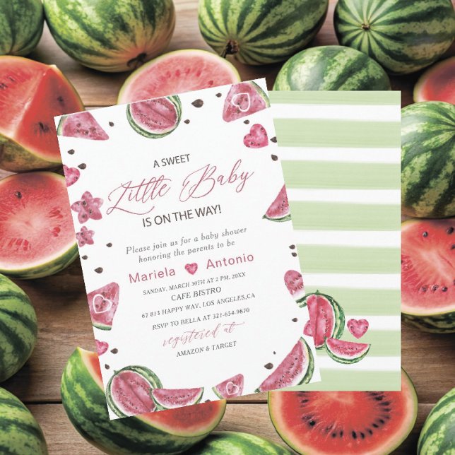 Invitación Elegante acuarela Melon Baby Shower (Subido por el creador)