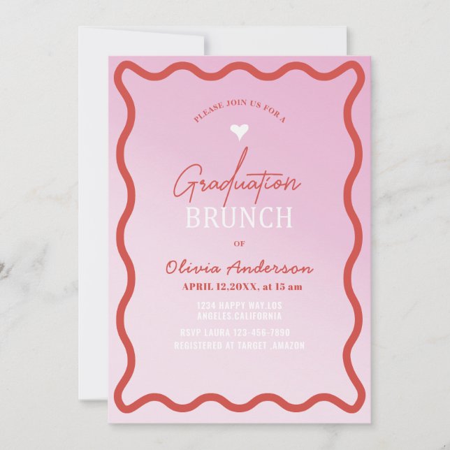 Invitación Elegante acuarela minimalista brunch pi (Anverso)