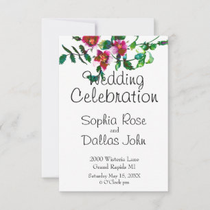 Invitación Elegante acuarela moderna flores silvestres de col