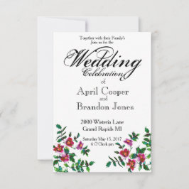 Invitación Elegante acuarela moderna flores silvestres de col