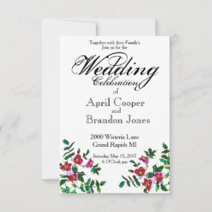 Invitación Elegante acuarela moderna flores silvestres de col