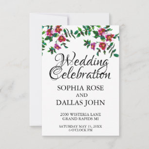 Invitación Elegante acuarela moderna flores silvestres de col