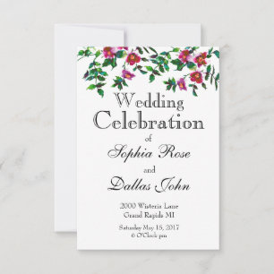 Invitación Elegante acuarela moderna flores silvestres de col