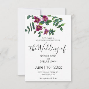 Invitación Elegante acuarela moderna flores silvestres de col