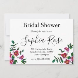 Invitación Elegante acuarela moderna flores silvestres de col