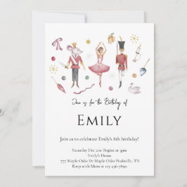Invitación Elegante acuarela Nutcracker Navidades Cumpleaños
