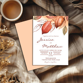 Invitación Elegante acuarela otoño acuática terracota floral