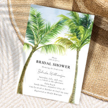 Elegante acuarela Palm Tree Beach Bridal Shower