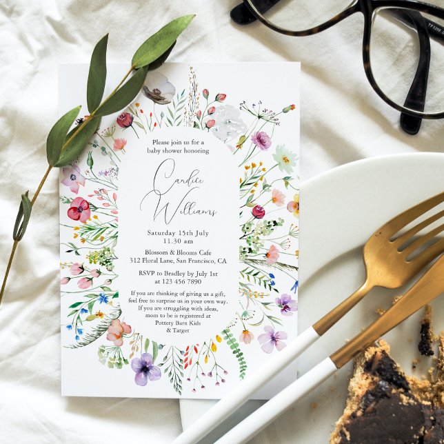 Invitación Elegante acuarela Parejas Florales Baby Shower (Subido por el creador)