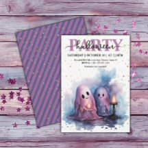 Elegante acuarela Pastel Ghosts fiesta de Hallowee