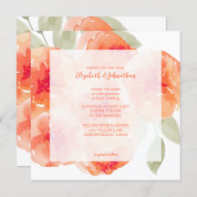 Elegante acuarela Peach Peonies Boda Floral