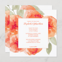 Elegante acuarela Peach Peonies Boda Floral