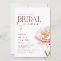 Elegante acuarela Peony Bridal Shower