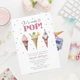 Invitación Elegante acuarela Popsicle Baby Shower