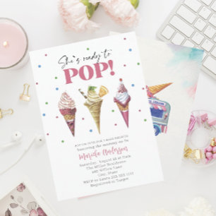 Invitación Elegante acuarela Popsicle Baby Shower