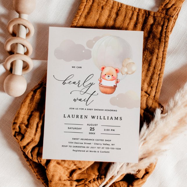 Invitación Elegante acuarela que podemos esperar a Baby Showe (Subido por el creador)