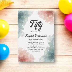 Invitación Elegante acuarela Resumen Elegante 50 cumpleaños