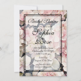 Invitación Elegante acuarela rosa floral Bridal Shower