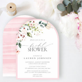 Invitación Elegante acuarela rosa Floral Bridal Shower