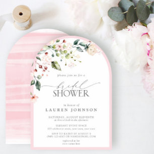 Invitación Elegante acuarela rosa Floral Bridal Shower