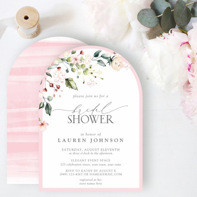Invitación Elegante acuarela rosa Floral Bridal Shower (Subido por el creador)