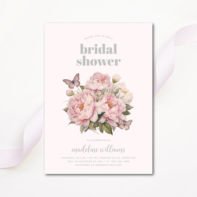Invitación Elegante acuarela rosa Floral Bridal Shower (Subido por el creador)