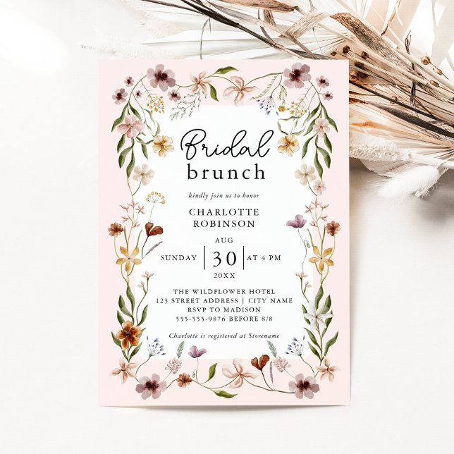 Invitación Elegante acuarela rosa Floral Bridal Shower (Subido por el creador)