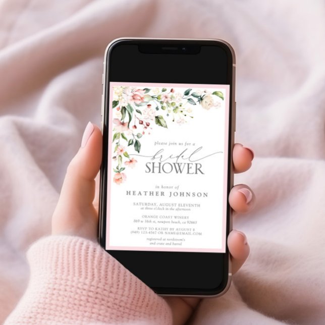 Invitación Elegante acuarela rosa Floral Bridal Shower (Subido por el creador)