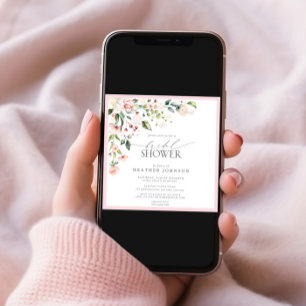 Invitación Elegante acuarela rosa Floral Bridal Shower