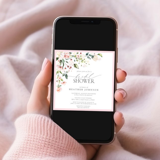 Invitación Elegante acuarela rosa Floral Bridal Shower (Subido por el creador)